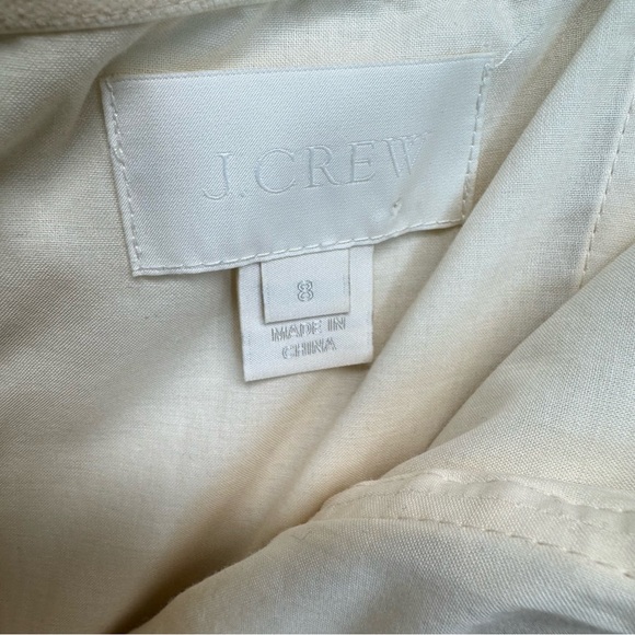 J.Crew Vintage Y2K Silk Cranked Strapless Cream Rushed Cocktail Dress Size 8 - Picture 7 of 8